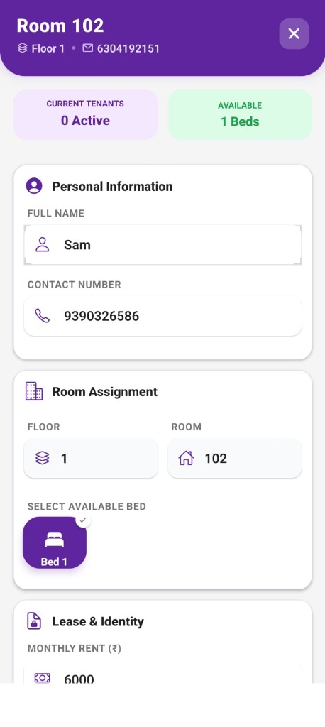 Owner Details Screenshot